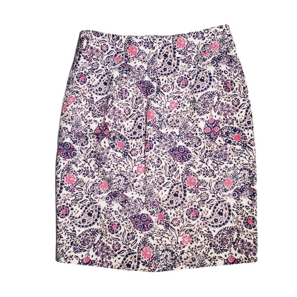 Ann Taylor Paisley Print Pencil Skirt Size 0 - Picture 2 of 9